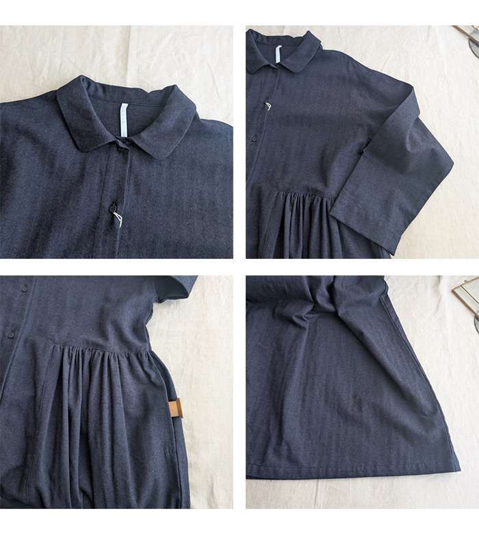 新品★TUTIE. ツチエ　コットン起毛コートワンピース　くるみボタン　前開き TUTIE ツチエ コートワンピース レディース 起毛ツイルコットン 大きめ