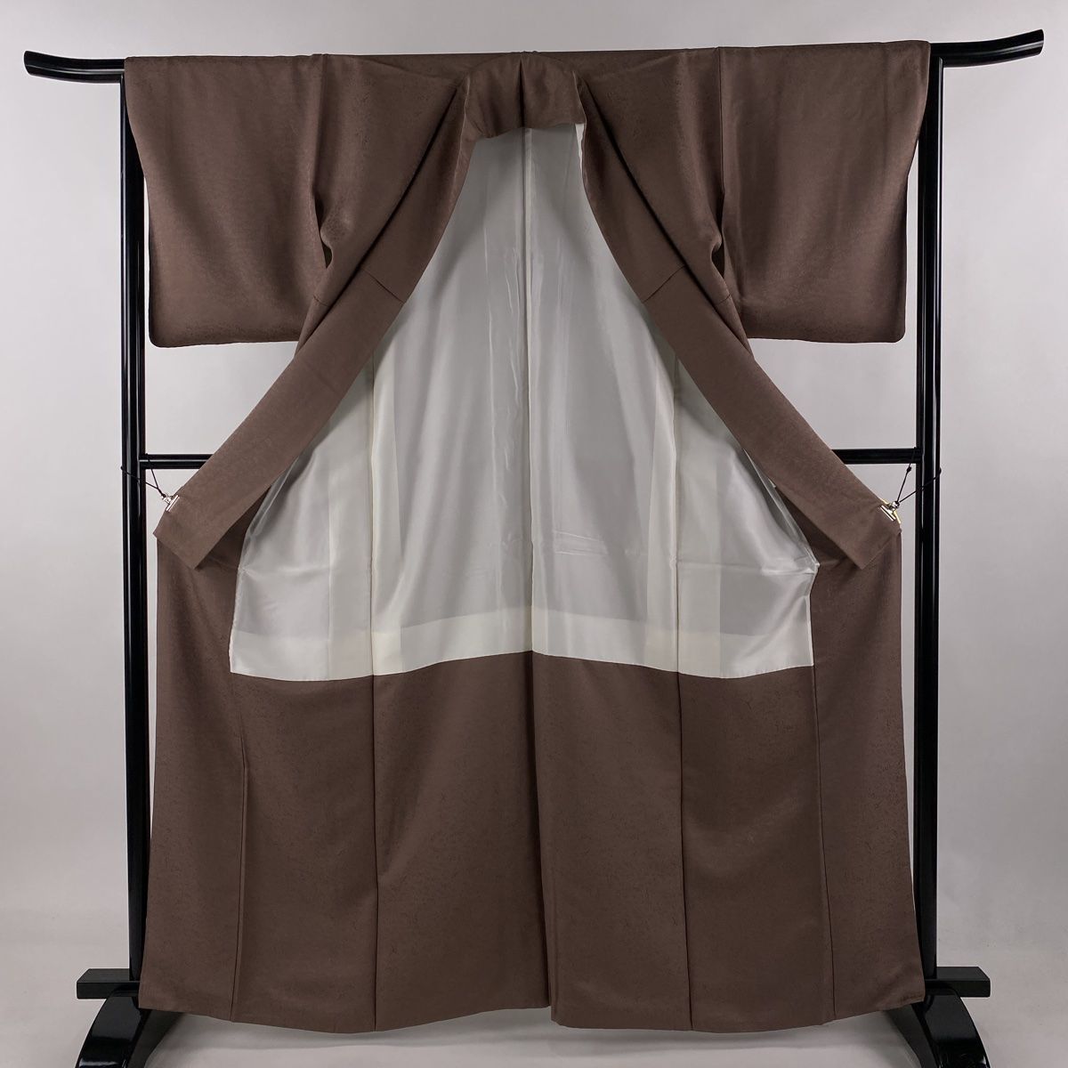 付下げ 身丈164cm 裄丈65cm M 袷 堀省平 落款 霞 箔 金彩 小豆色 正絹  