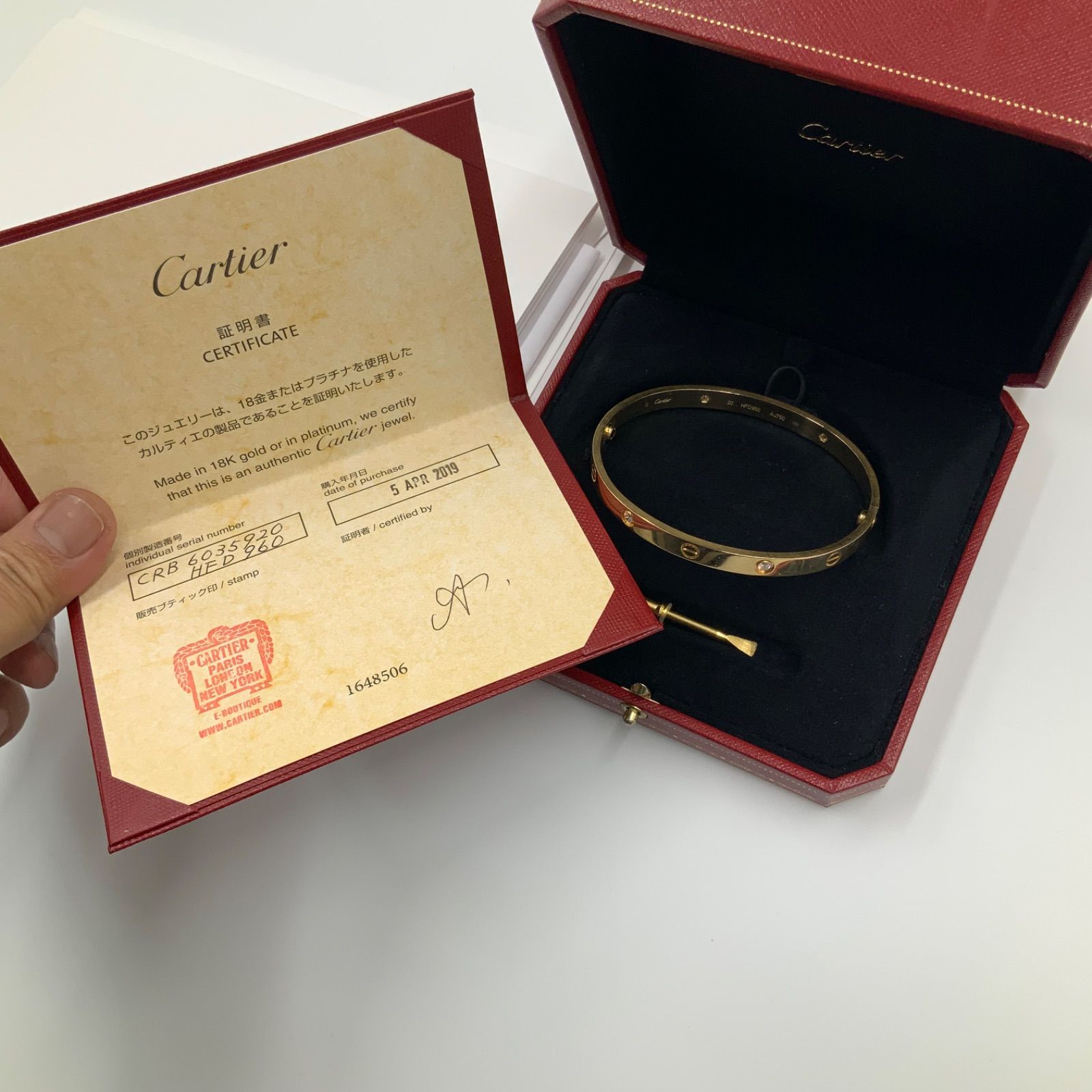 Cartier カルティエ ラブブレス ブレスレット 4Pダイヤ ハーフダイヤ 