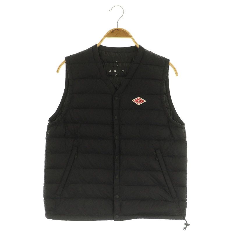 ダントン DANTON ダウンベスト Vネック ナイロン スナップボタン 34
