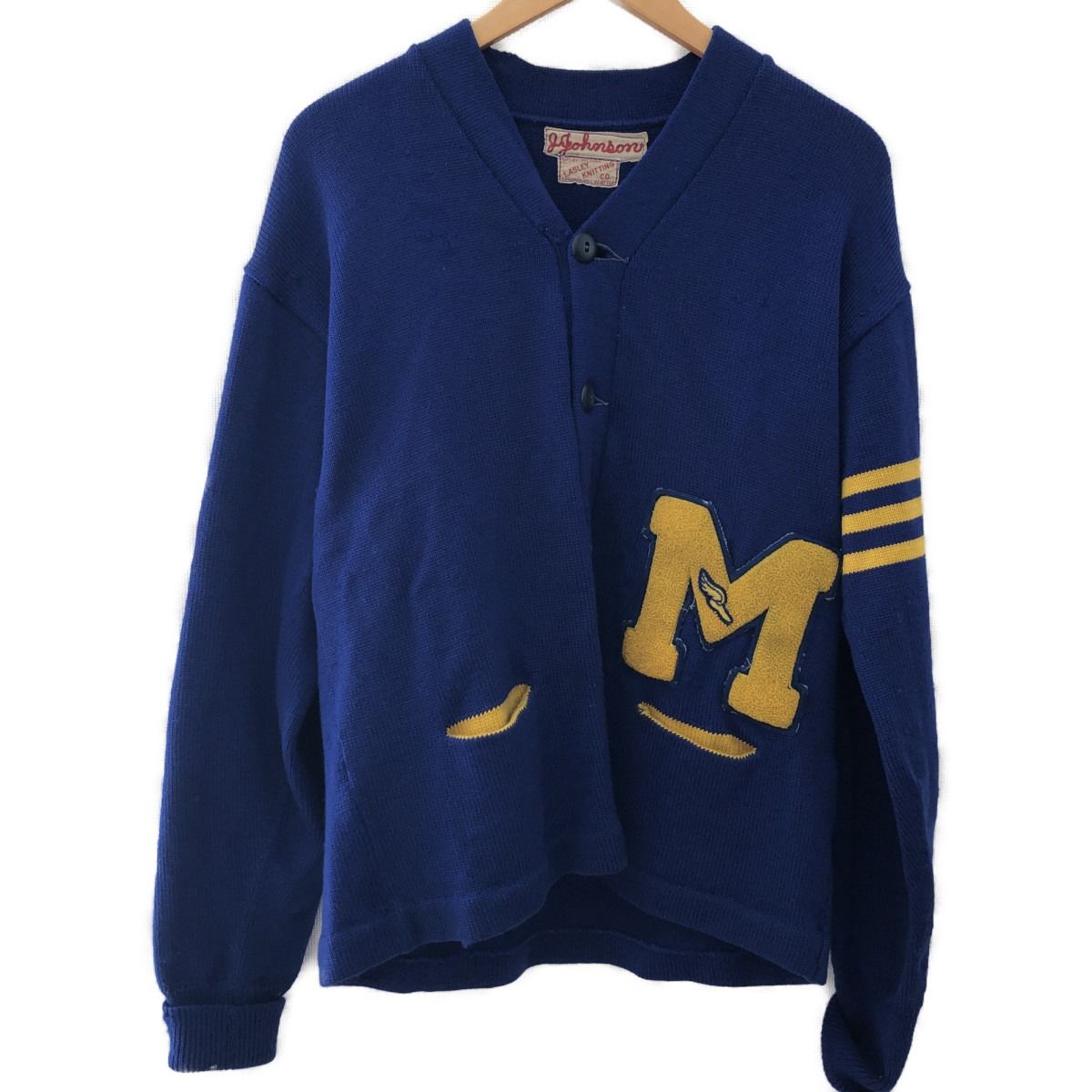 □□50~60s LASLEY KNITTING CO メンズ衣料 カーディガン レタード 