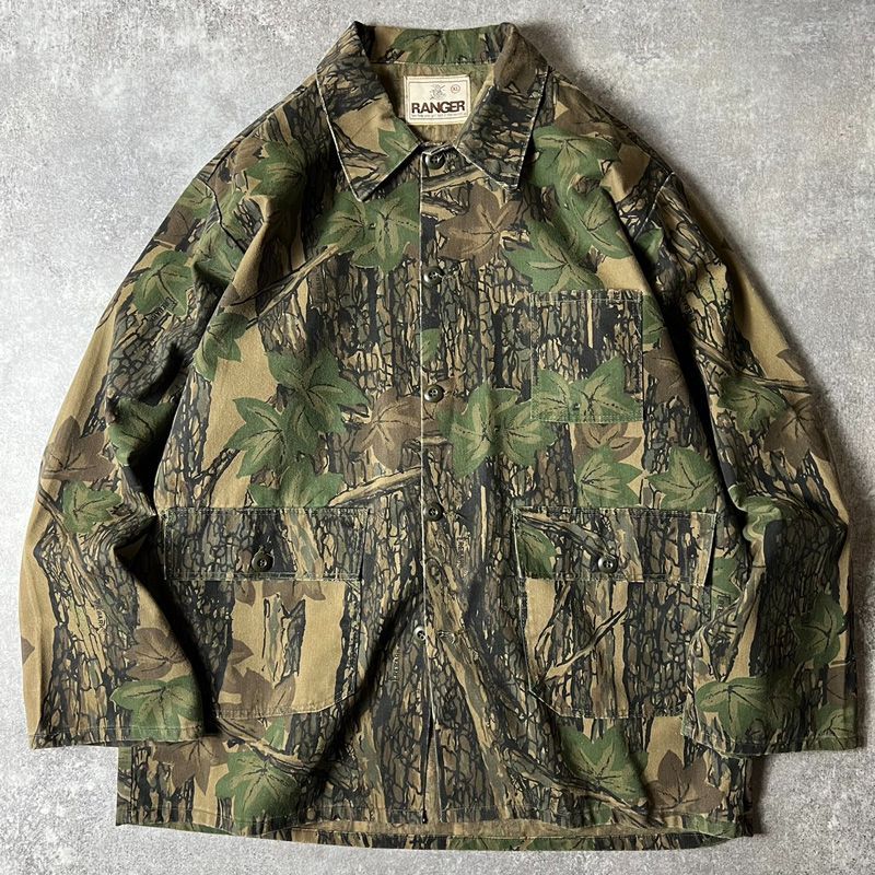 80s RANGER リアルツリー カモ 迷彩 ファティーグ ジャケット XL / 80 