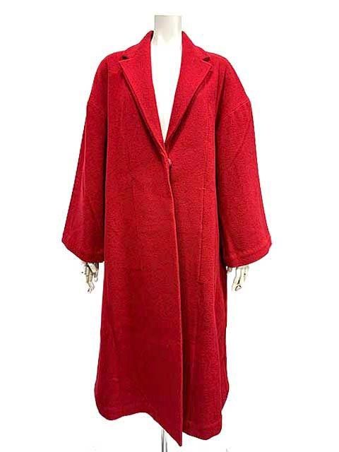 定価８万TICCAティッカ真っ赤ウールガウンチェスターコート 極美品】TICCAティッカ真っ赤ウールガウンチェスターコート