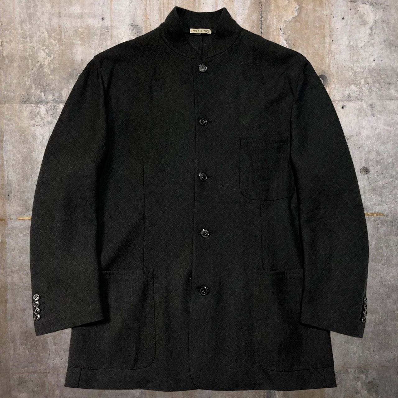 HERMES(エルメス) stand collar wool jacket/スタンドカラーウールジャケット/マオカラージャケットテーラードジャケット  表記無し(XLサイズ程度) チャコールグレー - メルカリ