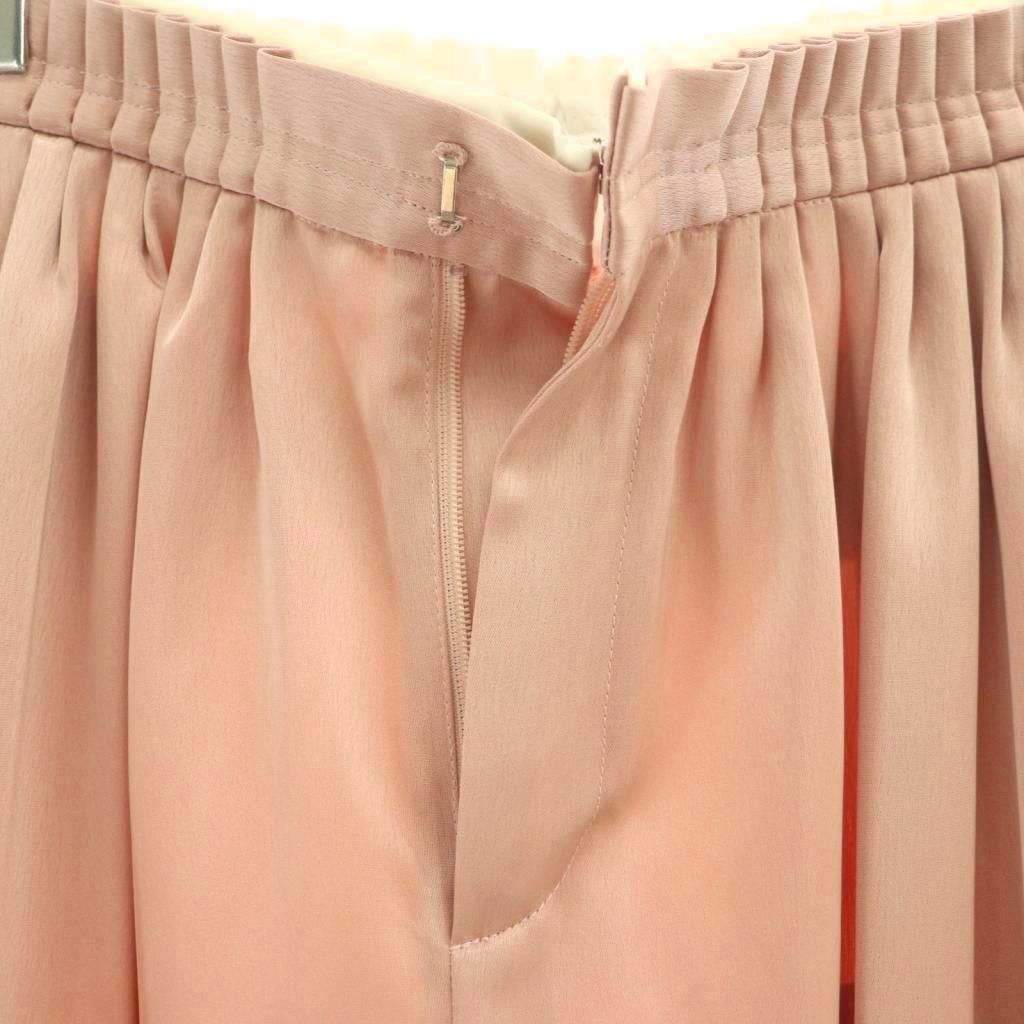 マチャット MACHATT サテンタックパンツ ストレート ジッパーフライ 38