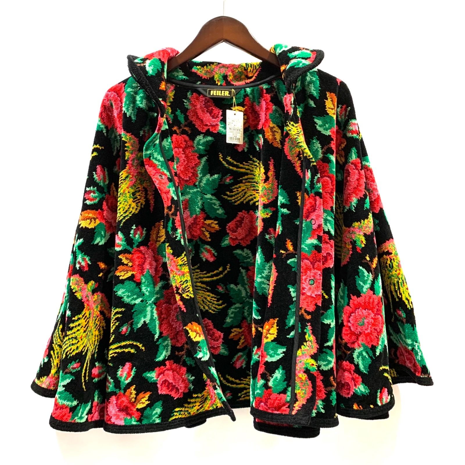 未使用品】フェイラー FEILER シュニール織 花柄 ポンチョ ガウン