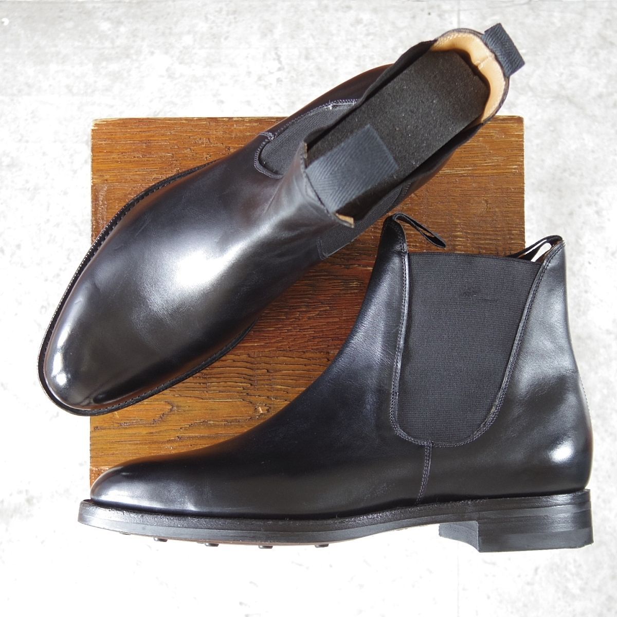 上 エドワードグリーン 8E 現行定価￥269 500- NEWMARKET ダイナイトソール 202ラスト サイドゴアブーツ 黒 EDWARD GREEN n996