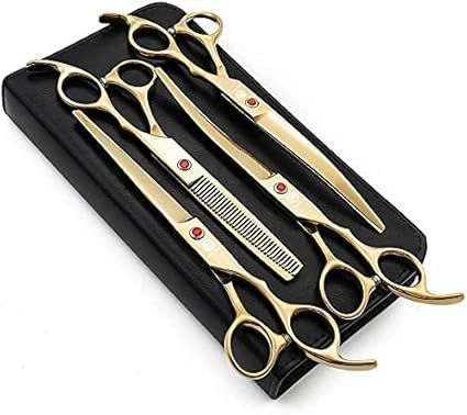 Purple Dragon トリミングハサミ 犬 トリミングシザー ハサミ4点セット 犬 トリミング セット 猫 ハサミ ペット用 ? | Purple Dragonトリミングハサミ 犬 トリミングシザー ハサミ