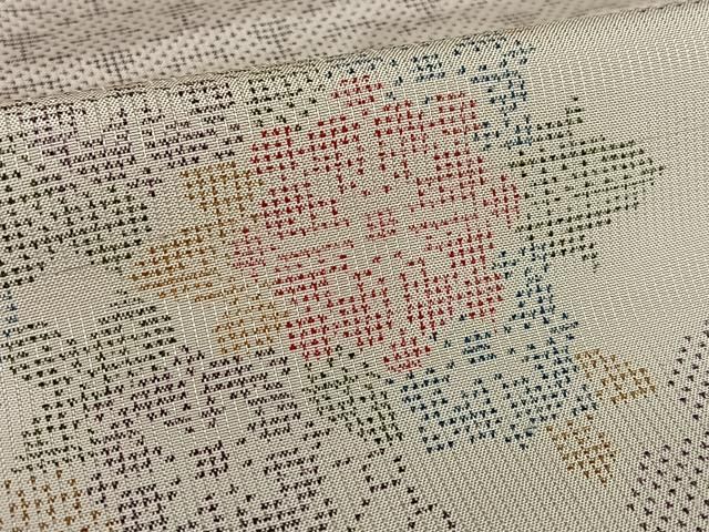 平和屋着物○本場大島紬 白大島 120亀甲 雲重ね文 正絹 逸品 未使用