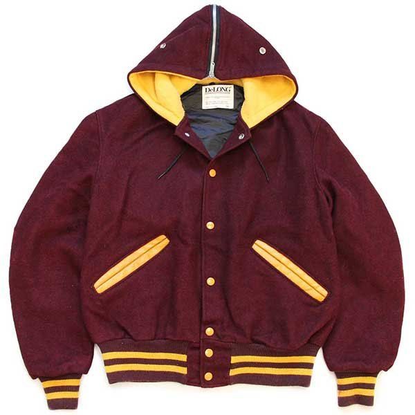 名作＊配色◎ 90's DeLONG ロングスタジャン ネイビー×キャメル M 名作＊配色◎ 90's DeLONG ロングスタジャン ネイビー×キャメル