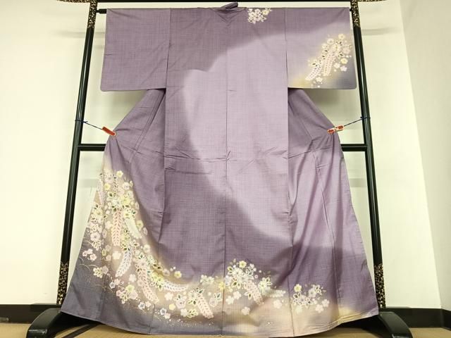 平和屋着物○訪問着 辻が花 絞り 鳳凰花文 暈し染め 金彩 正絹