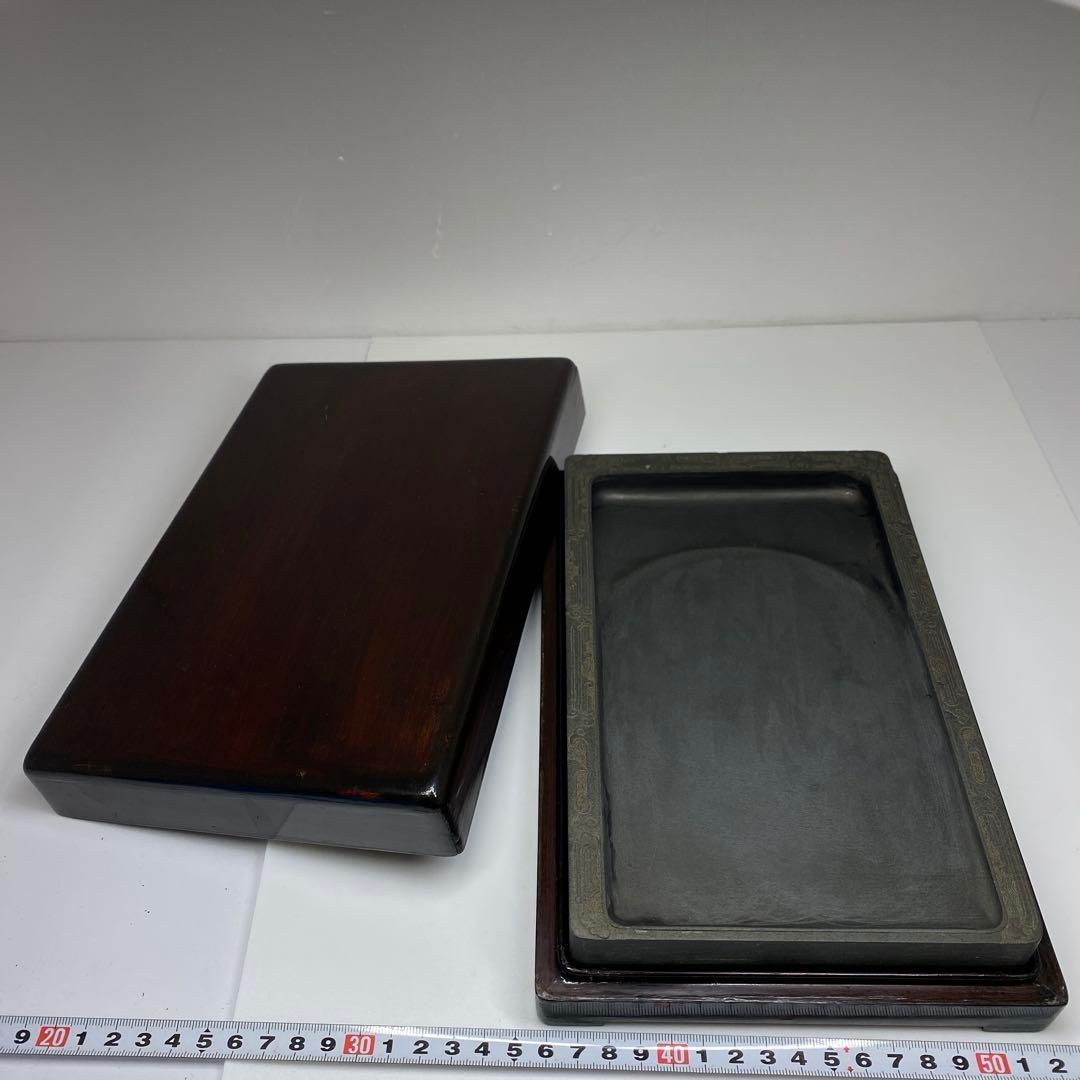 中国古玩 硯石 23×14.5×3㎝ 2264g トヒチル 東な6-1229