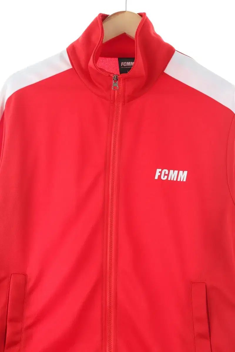 （ L ） FCMM ジップアップジャージ トラックトップス レッド オールドスクール ルーズフィット- 107FA