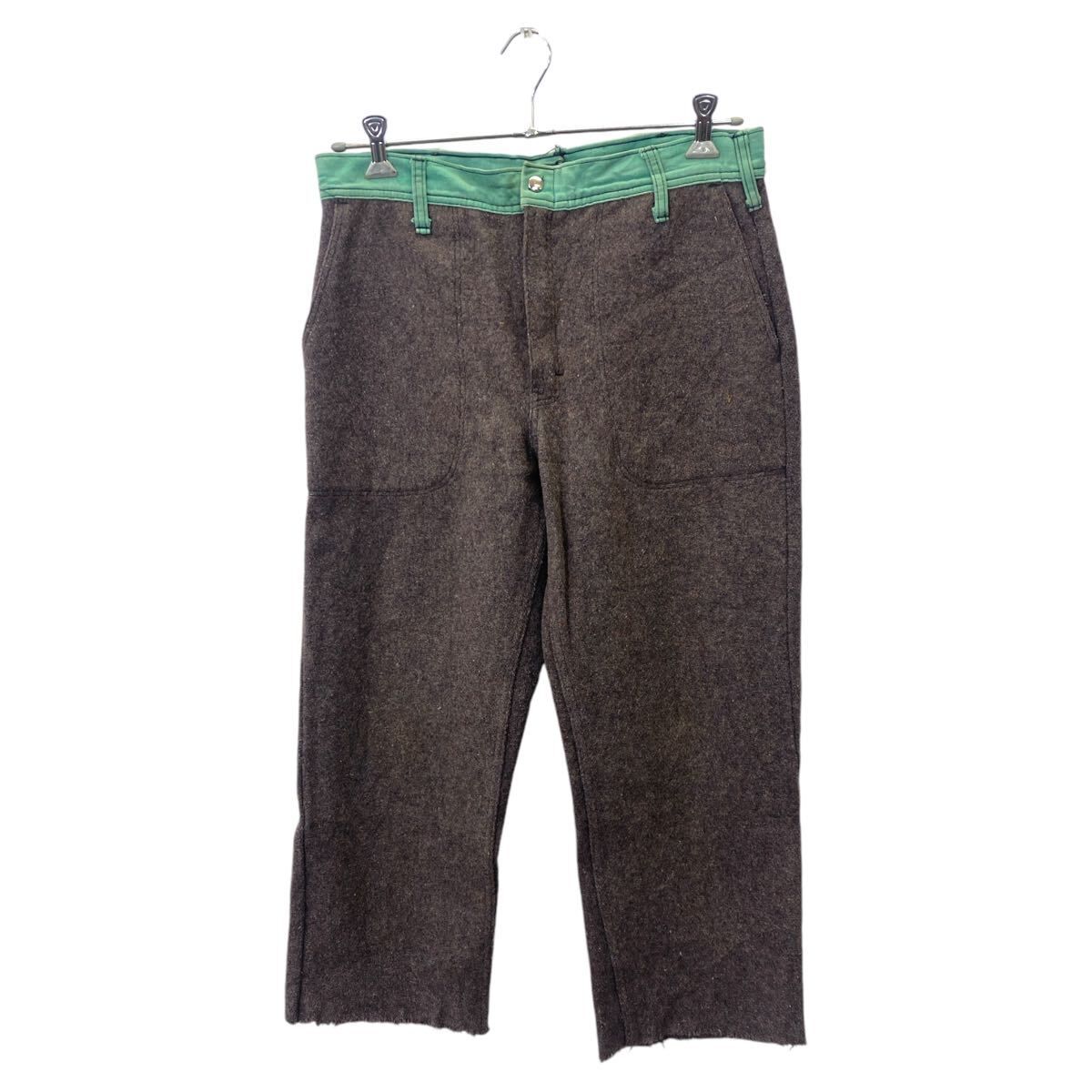 パンツ W35 ウール系 チャコール系 タロンジッパー 古着卸 アメリカ仕入 2412-69