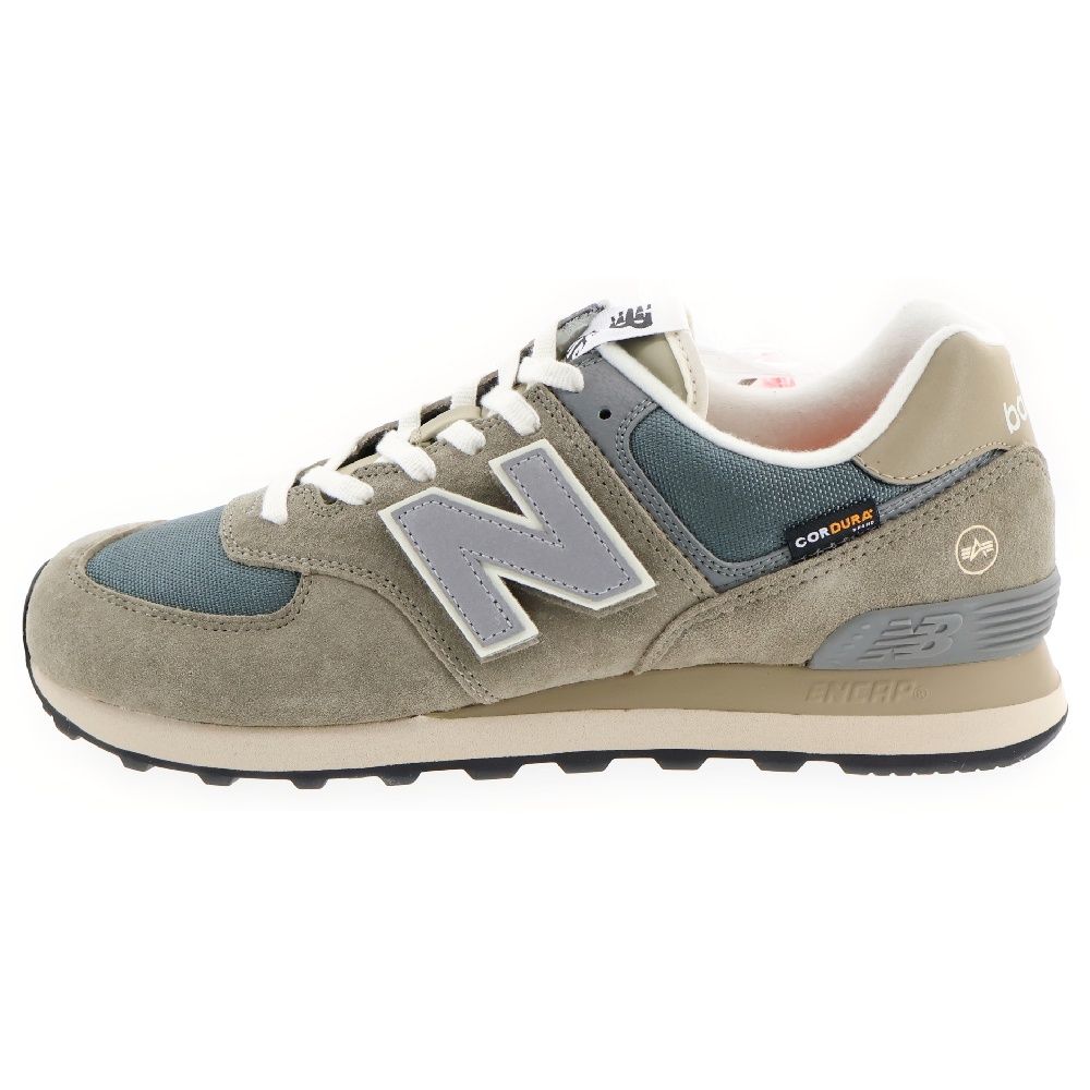 New Balance (ニューバランス) ×ALPHA INDUSTRIES アルファ パッチ ローカットスニーカー グレー US9/27cm ML574AI2