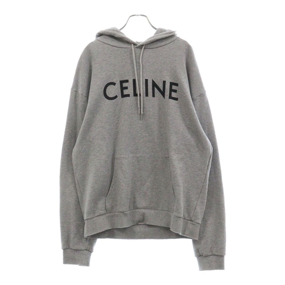 CELINE (セリーヌ) 21SS フロントロゴプリント プルオーバースウェットパーカー フーディー グレー 2Y321052H - メルカリ