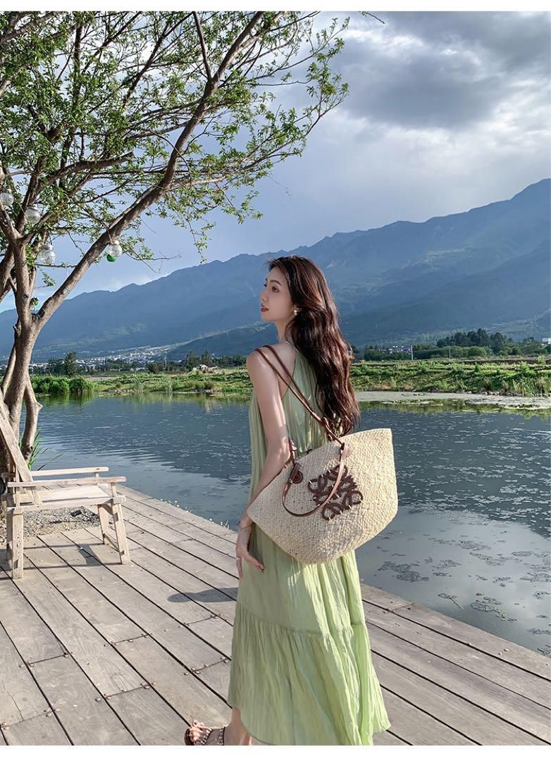 ♥ フレンチホルターネック♪Aラインロングワンピース