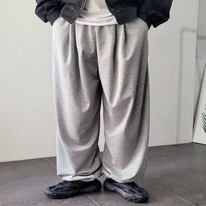 メンズ ツーピンタック ゴム ワイド シャーリング ジャージ パンツ 3 カラー