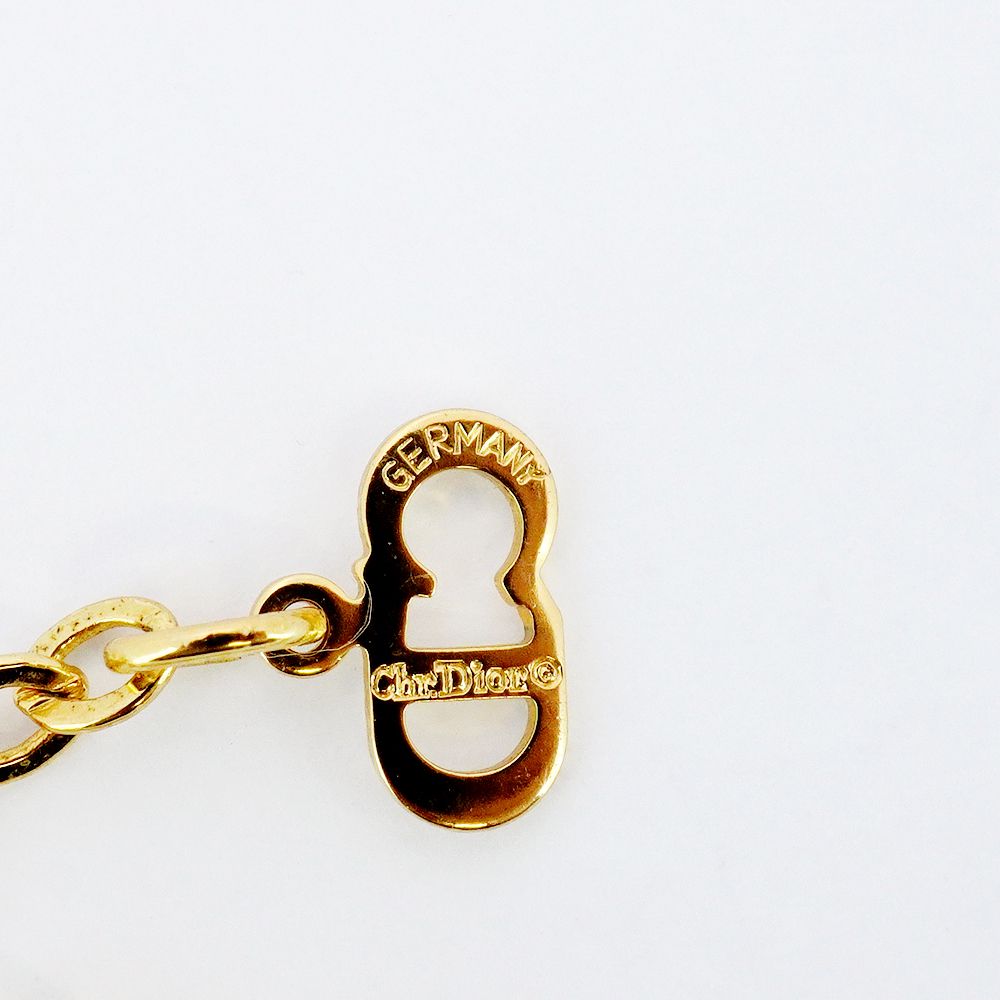 美品　クリスチャンディオール　メッキ　ゴールド　ロゴ　ネックレス　LJ146 美品クリスチャンディオールメッキゴールドロゴネックレスLJ146