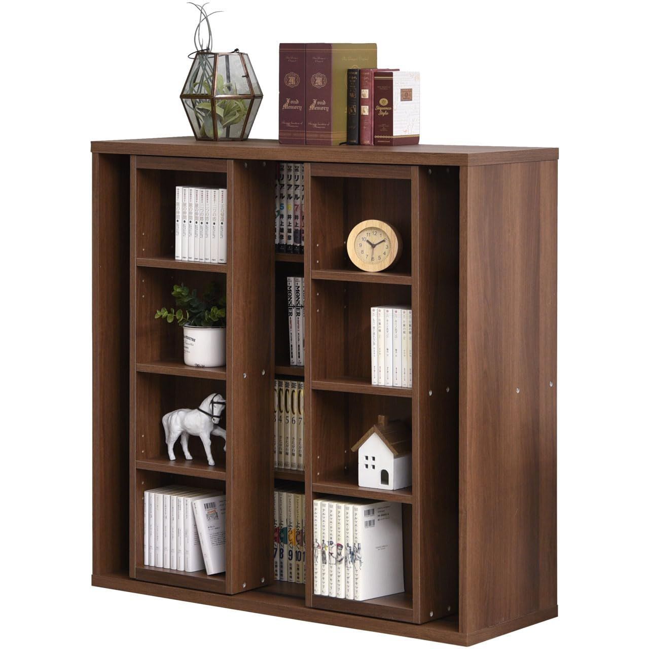 特価セール】スライド書棚 奥深 コミックラック ダブルスライド式 大