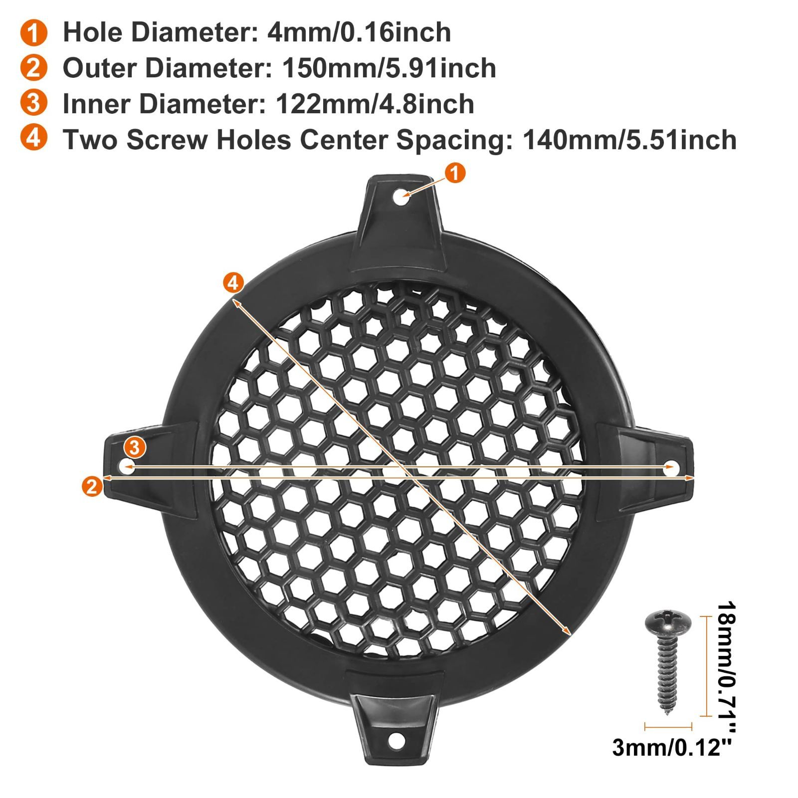 新着商品】ACROPIX スピーカーカバー スピーカーグリル カバー 4インチ