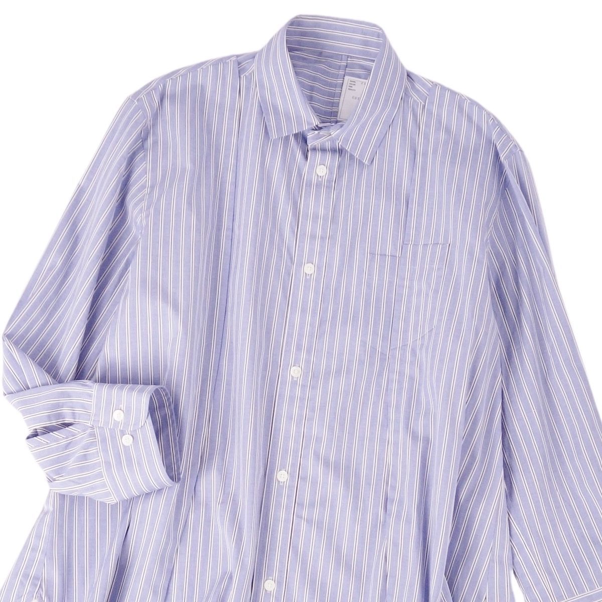 極美品 サカイ Sacai シャツ 24-03462M ロングスリーブ ストライ 極美品 サカイ Sacai シャツ 24-03462M ロングスリーブ ストライ