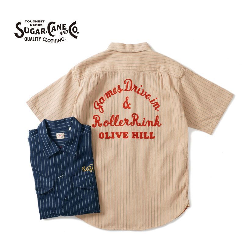 SUGAR CANE シュガーケーン 半袖シャツ “COKE STRIPE WORK SHIRT” SC39305