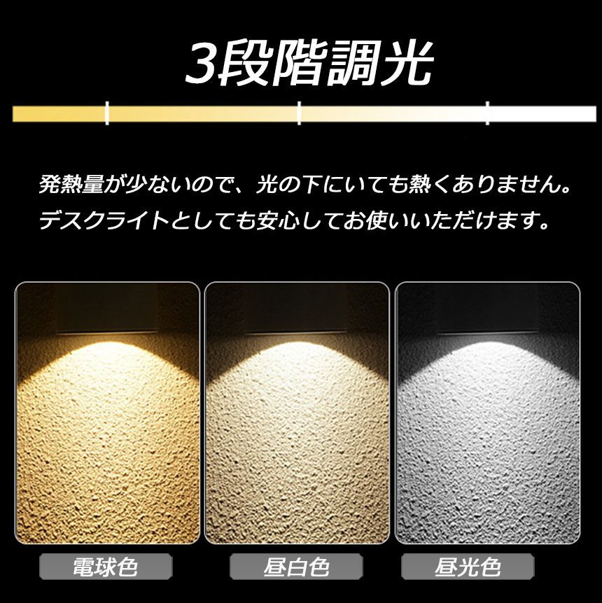 人感センサーライト キッチンライト フットライト LEDバーライト センサーライト 40cm 3段階調色 電球色 昼白色 昼光色 バーライト タッチレス センサーライト 非接触 USBケーブル付き 卓上LEDライト 無段階調光 手元灯 流し元灯 台所 thumbnail 2
