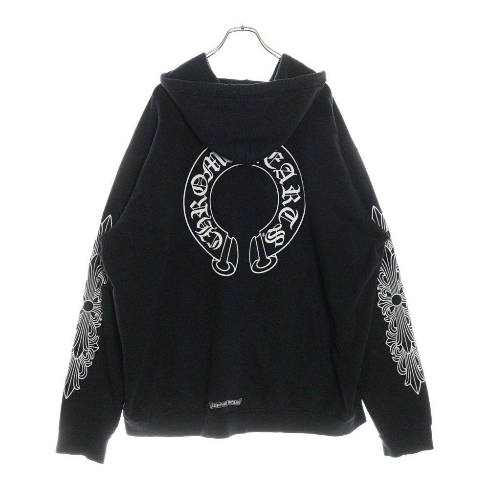 クロムハーツCHROMEHEARTS ロンT フローラルクロスパーカースウェット CHROME HEARTS (クロムハーツ) SWTSHRT HD ZIP 袖フローラル