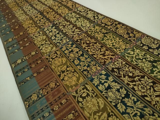 平和屋本店□極上 田村蛍成 蛍庵 両面 全通柄 本袋帯 網糸織 鳥獣人物