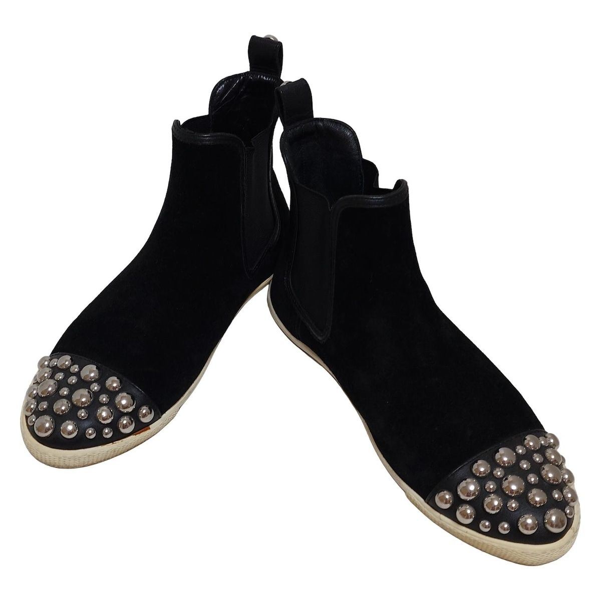 MARC BY MARC JACOBS マークバイマークジェイコブス ショートブーツ 37 レディース - 黒×シルバー サイドゴア|スタッズ