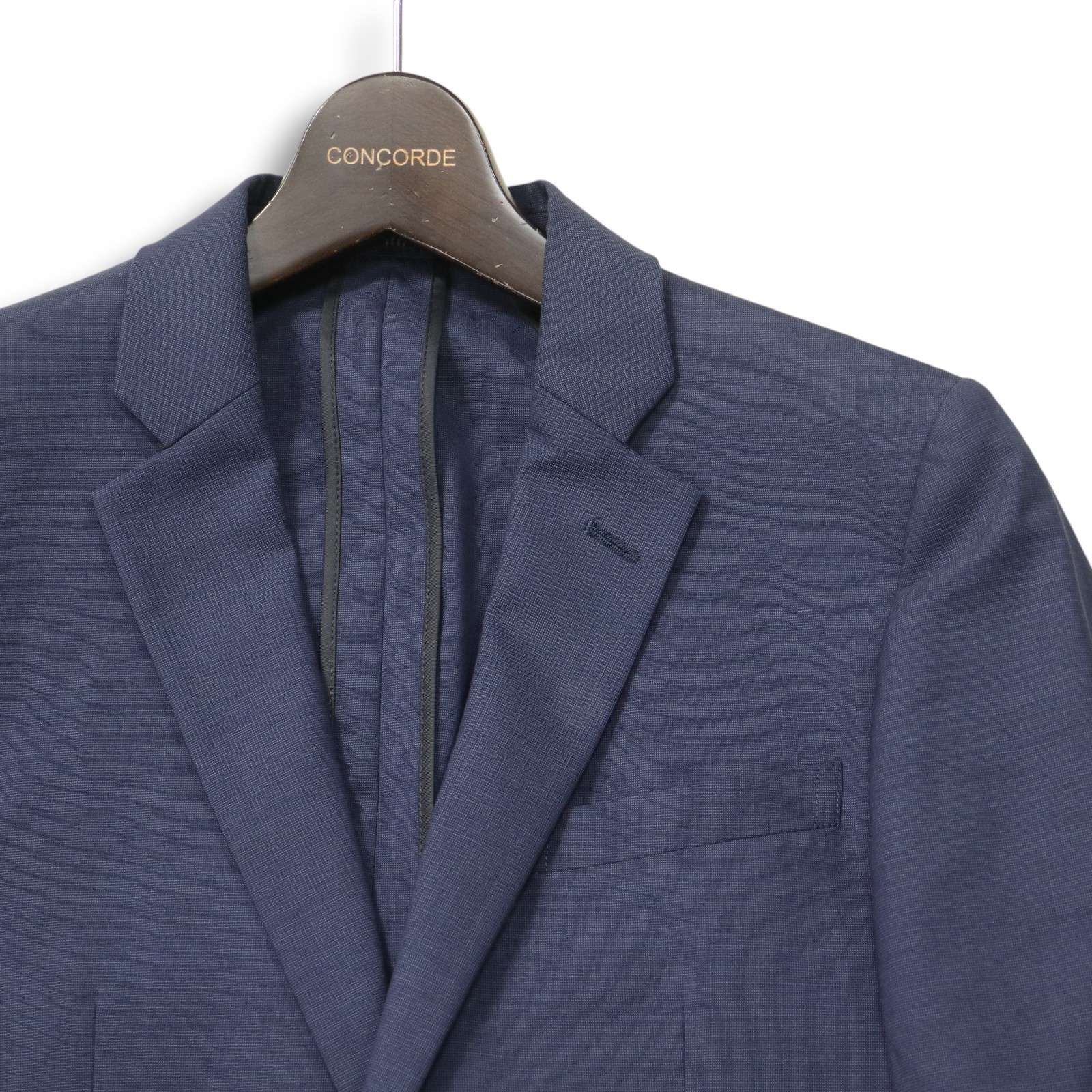 極美品 SUIT SELECT セットアップ ストライプ ネイビー AB8 SUIT SELECT スーツセレクト 通年 SUPER TOUGH 100's☆ 総裏