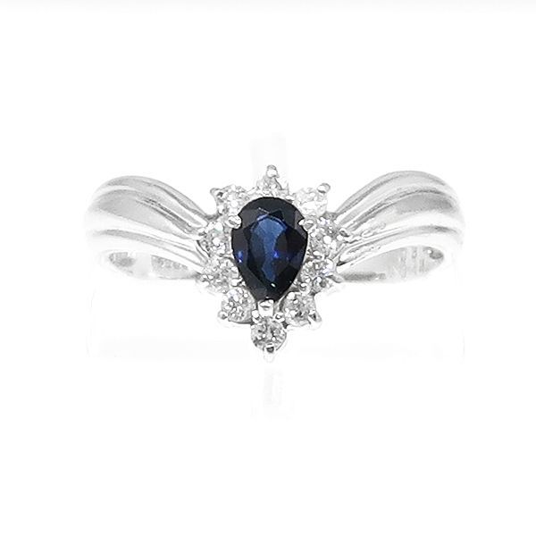 美品 Pt900 サファイア ・ ダイヤモンド リング 11号　プラチナ 900 サファイヤ ダイヤ 指輪 #11