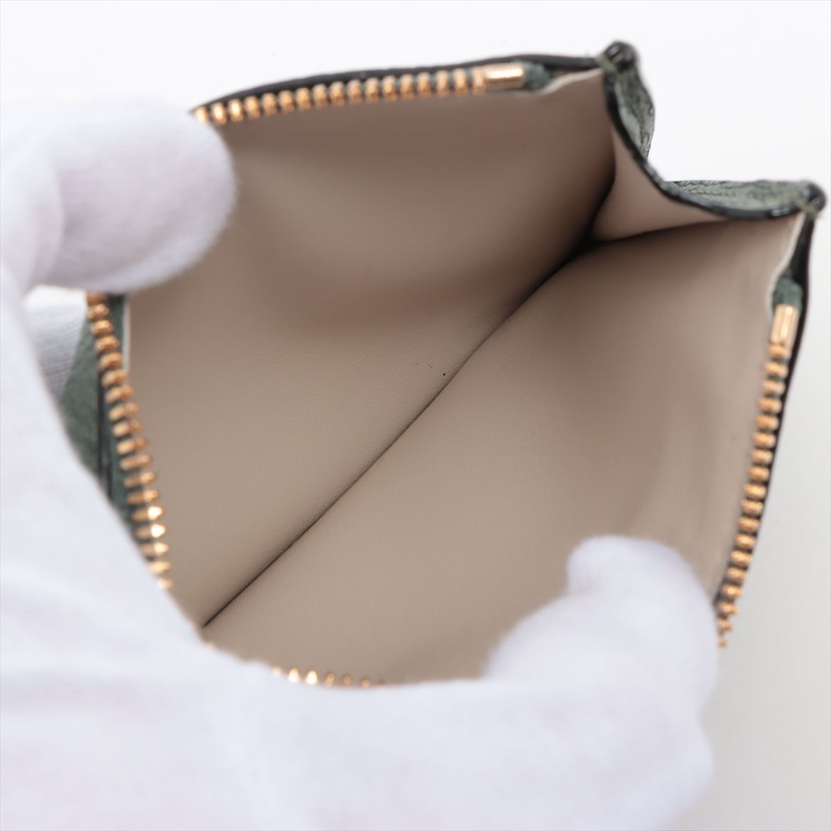 新品同様 ヴァレクストラ グリーン レザー カードケース コインケース  