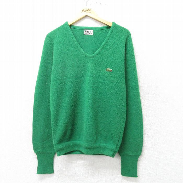 L/古着 ラコステ LACOSTE IZOD 長袖 ブランド セーター メンズ 80s 