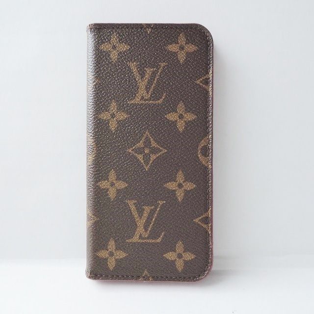 LOUIS VUITTON(ルイヴィトン) 携帯電話ケース モノグラム IPHONEXフォリオ M63444 ローズ iPhoneケース/イニシャル刻印  - メルカリ