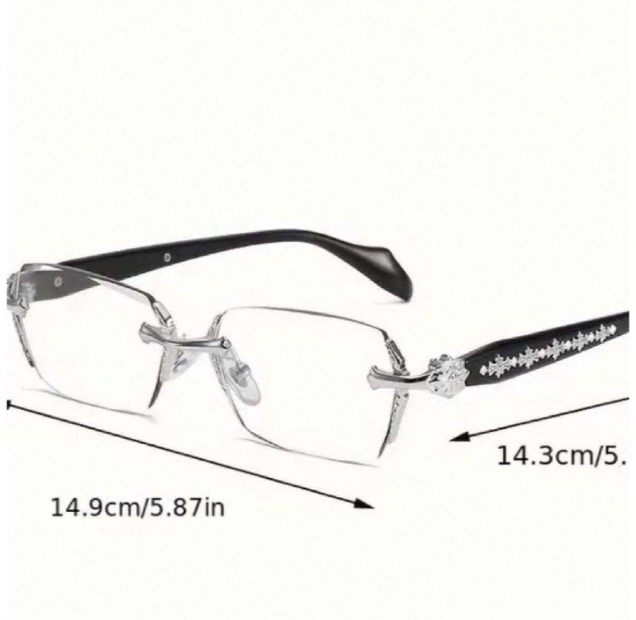リムレスメガネ シルバー クリアレンズ 縁無し y2k クロムハーツ