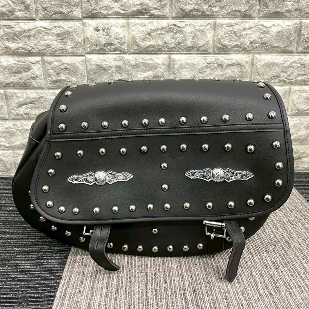 改良版入荷！ 超 ワイズギア デラックス サドルバック スタッズ レザー ブラック クラシックな