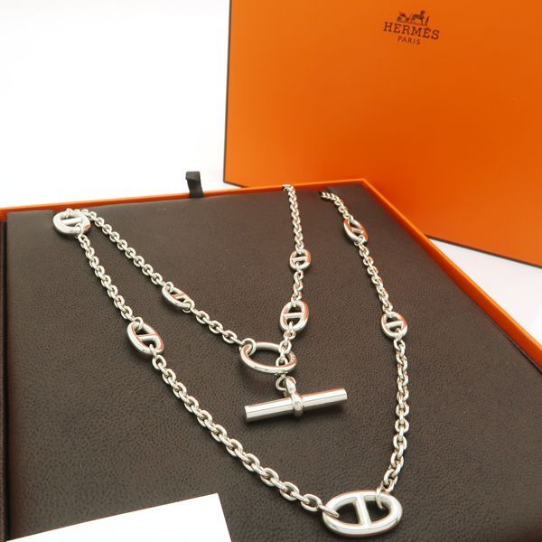 HERMES シェーヌダンクル ファランドール120 ネックレス Ag925 