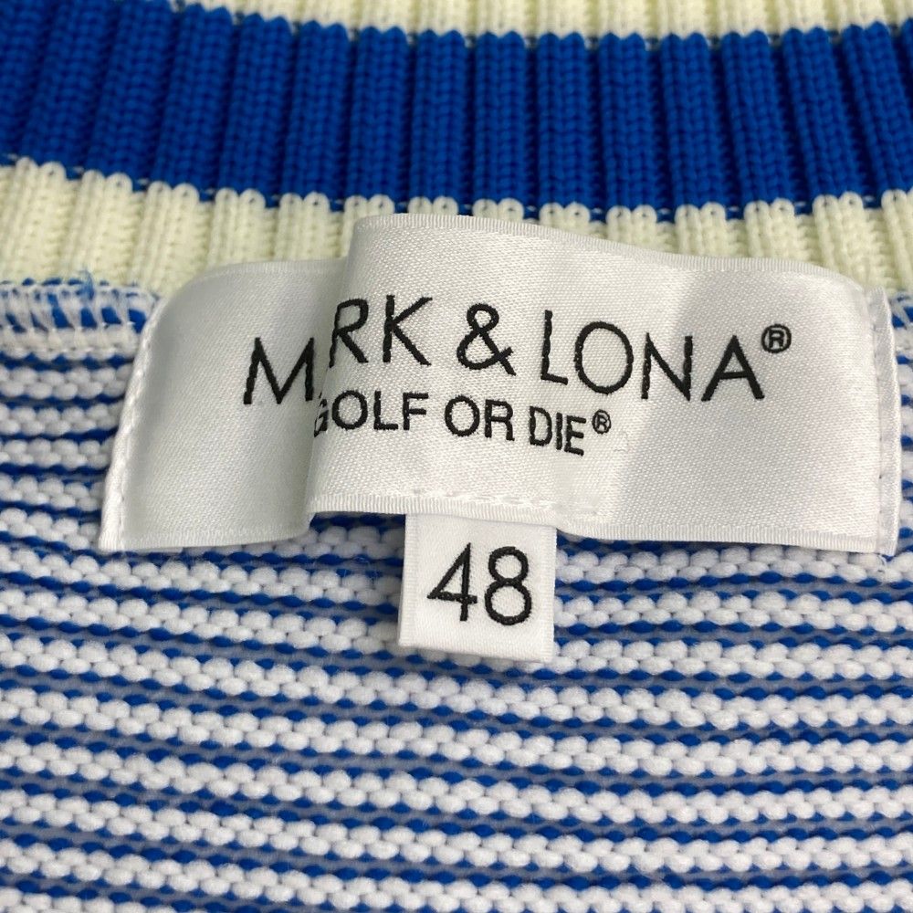 サイズ：48 MARK&LONA マークアンドロナ  ニットベスト  ブルー系 [240101360169] ゴルフウェア メンズ ストスト サイズ：48 MARK&LONA マークアンドロナ ニットベスト ブルー系