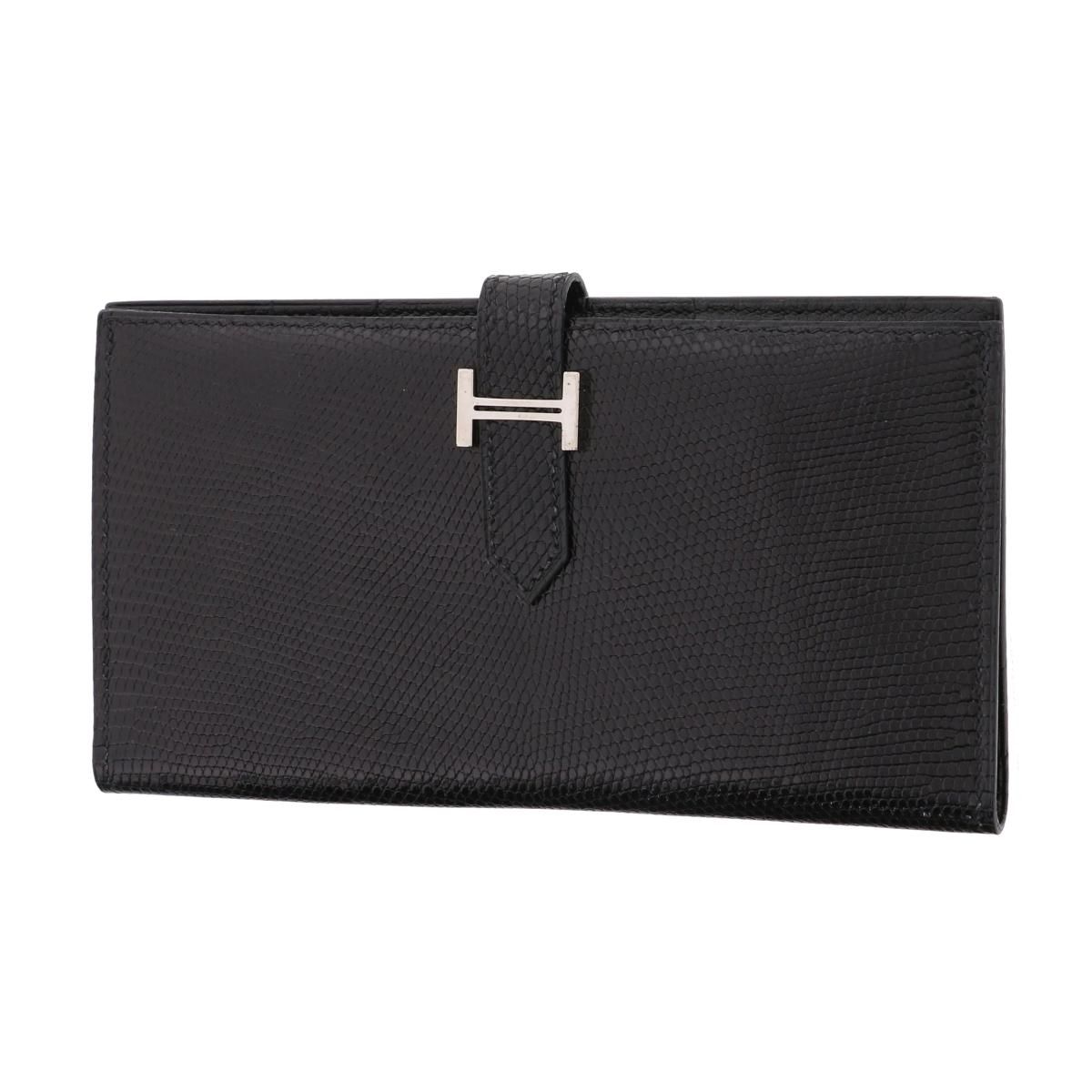 中古】HERMES （エルメス） ﾍﾞｱﾝ ｸﾗｼｯｸ ﾘｻﾞｰﾄﾞ 財布 長財布(小銭