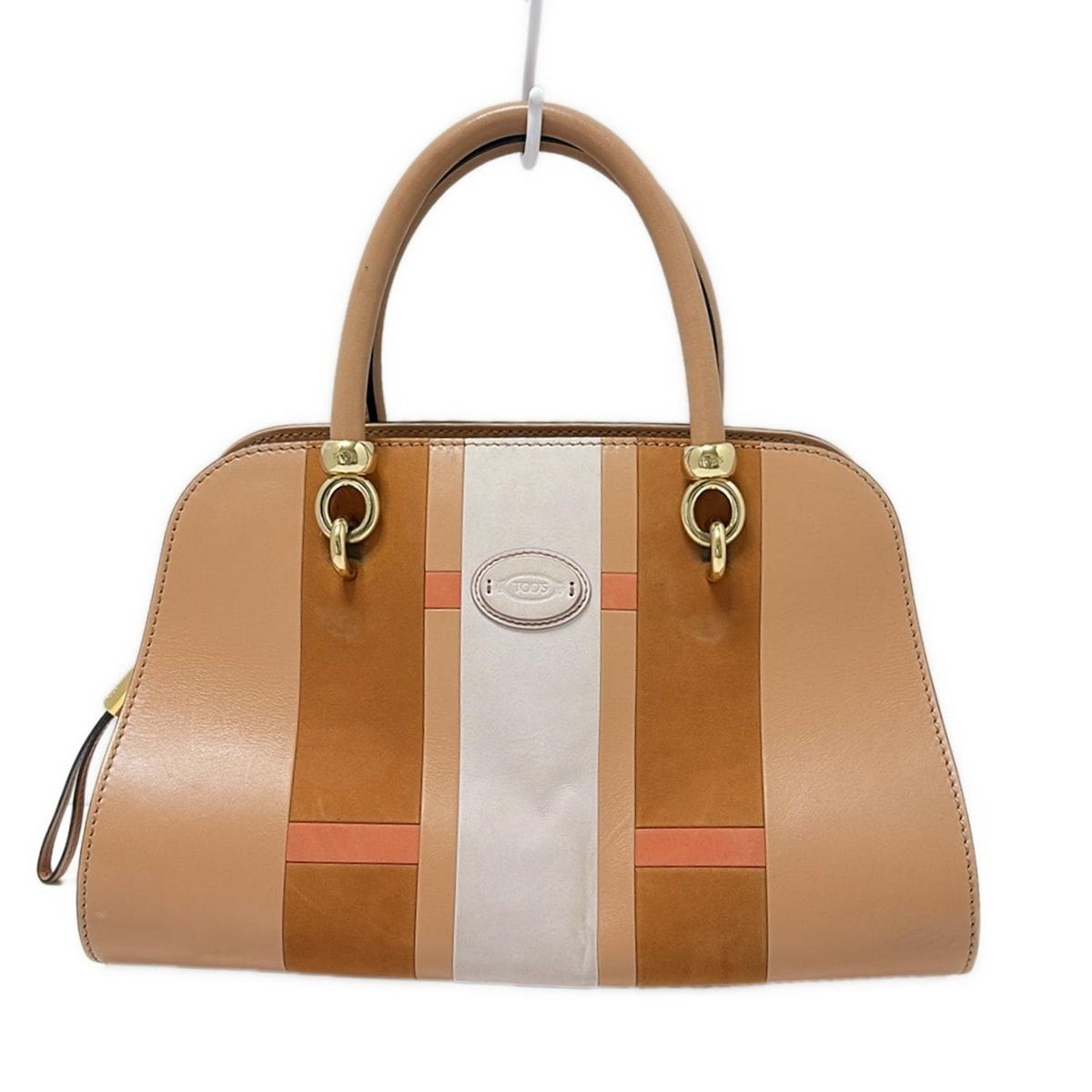 TOD'S(トッズ) ハンドバッグ - ライトブラウン×ブラウン×マルチ