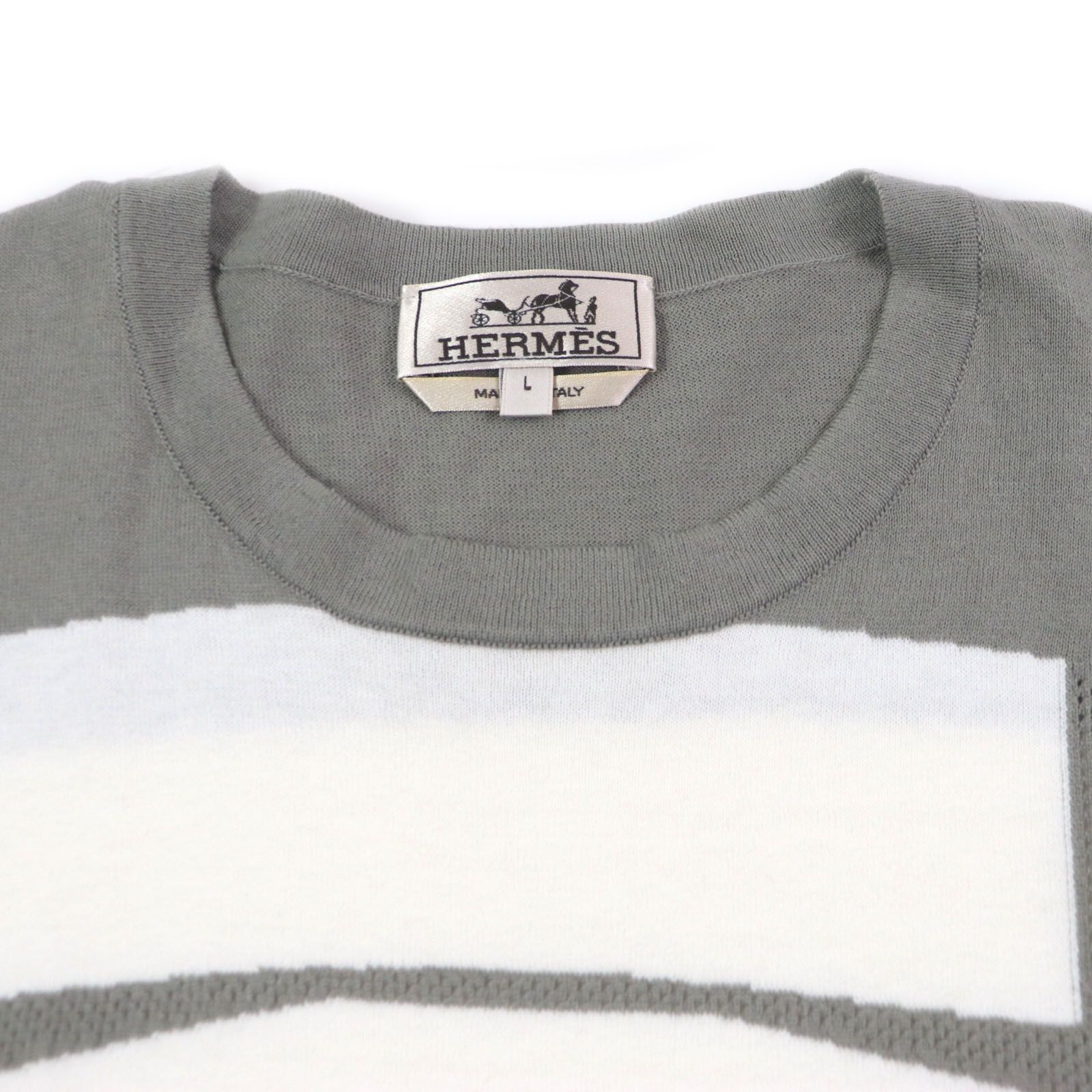 極美品▽HERMES エルメス 23SS コットン カシミヤ Hモチーフ 極美品▽HERMES エルメス 23SS コットン カシミヤ Hモチーフ
