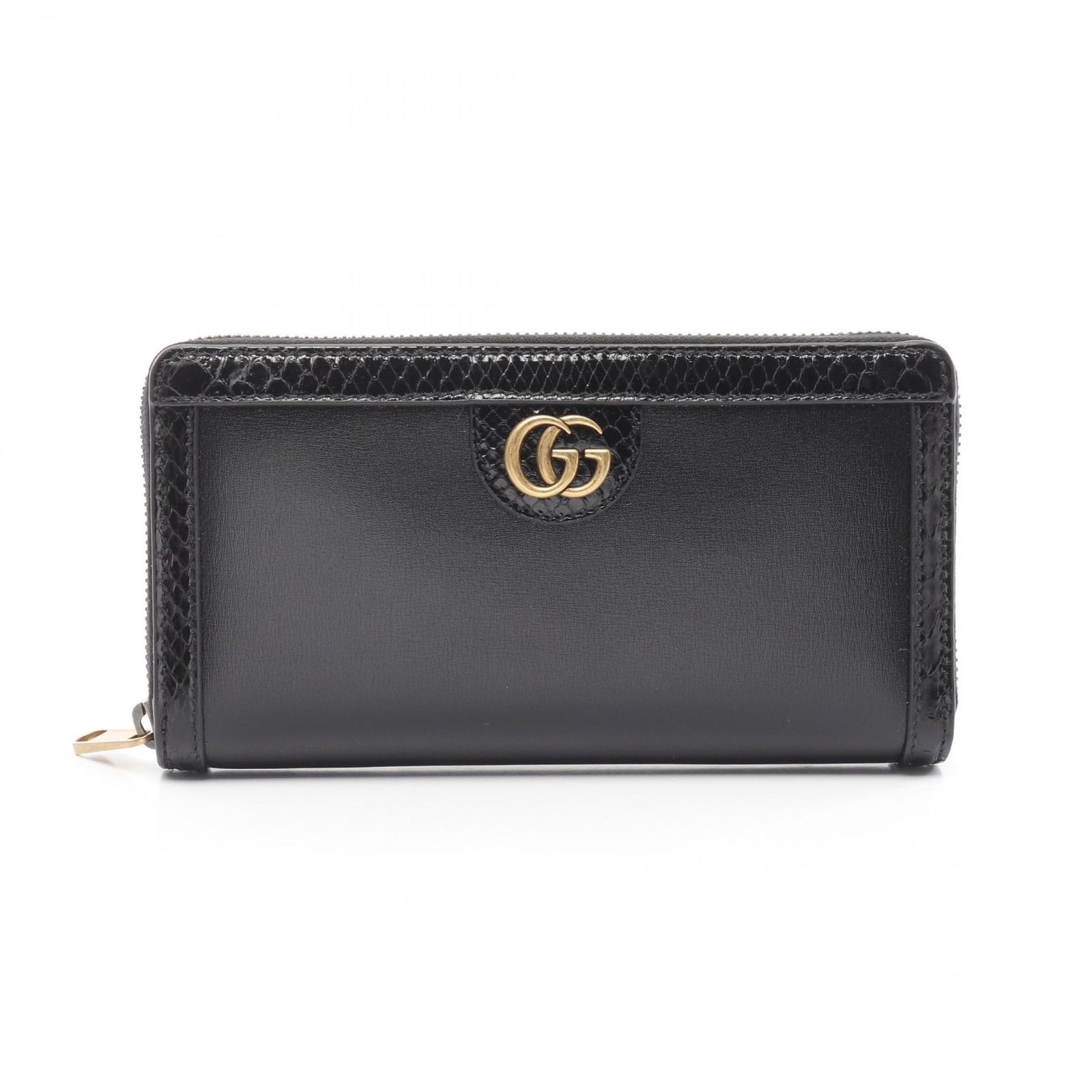 グッチ 長財布 GGマーモント ラウンドファスナー 黒色