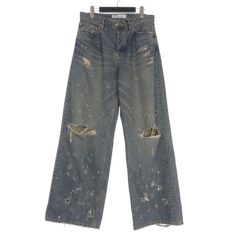 ダイリク DAIRIKU 24AW Super Damage Wide Denim Pants スーパーダメージ ワイドデニムパンツ パンツ 29(M) インディゴ