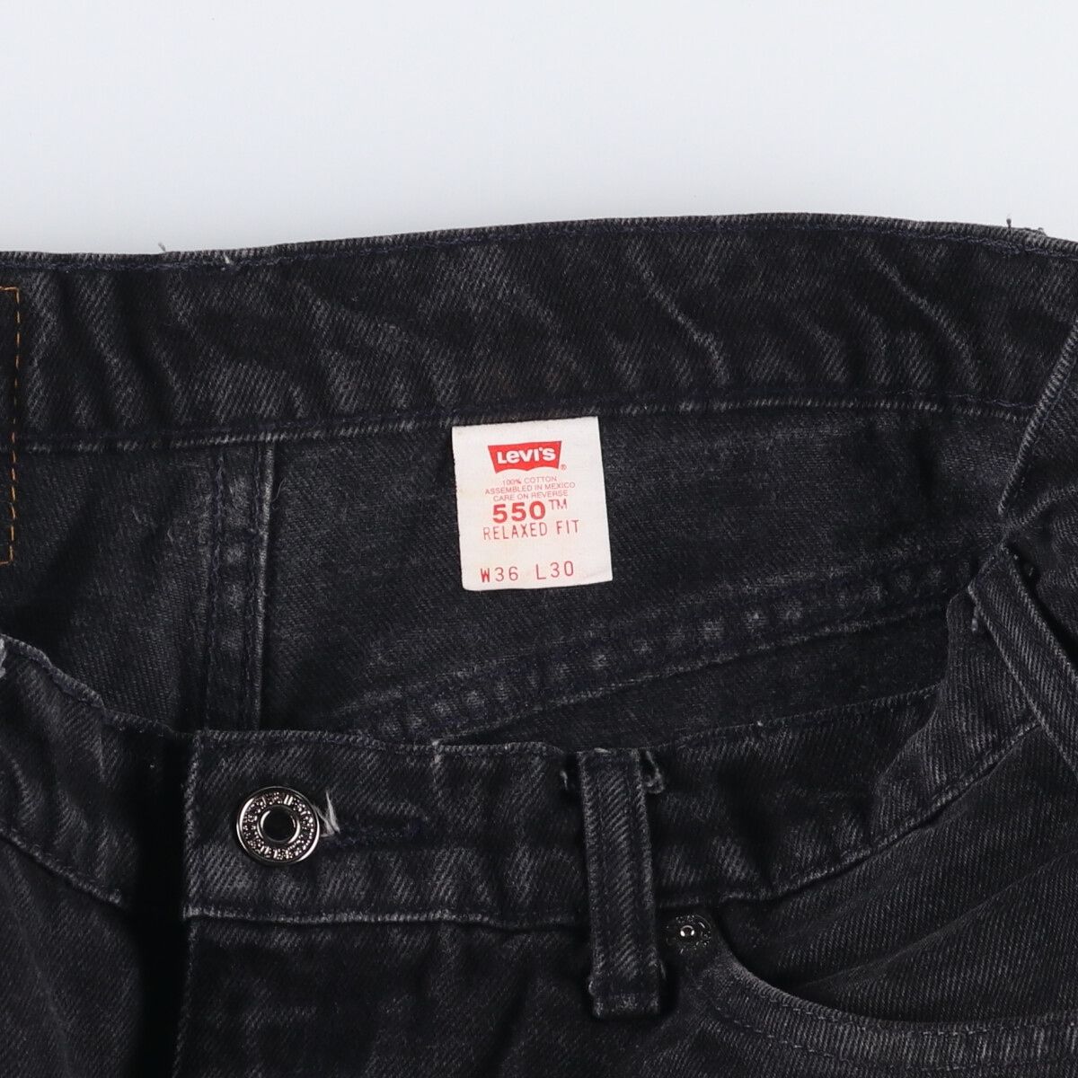 古着 90年代 リーバイス Levi s 550 RELAXED FIT ブラックデニム テーパードデニムパンツ メンズw36相当 ヴィンテージ eaa583985 KIN-KAAI_COM