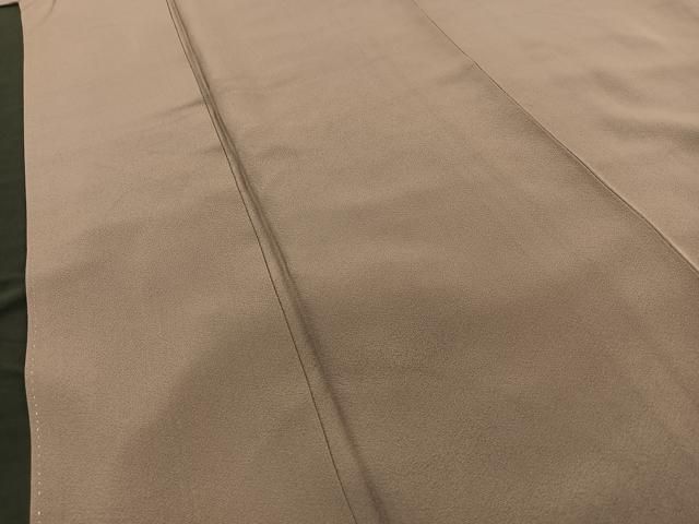 平和屋着物□本加賀友禅作家 毎田仁郎 色無地 草花地紋 洒落柿色 正絹