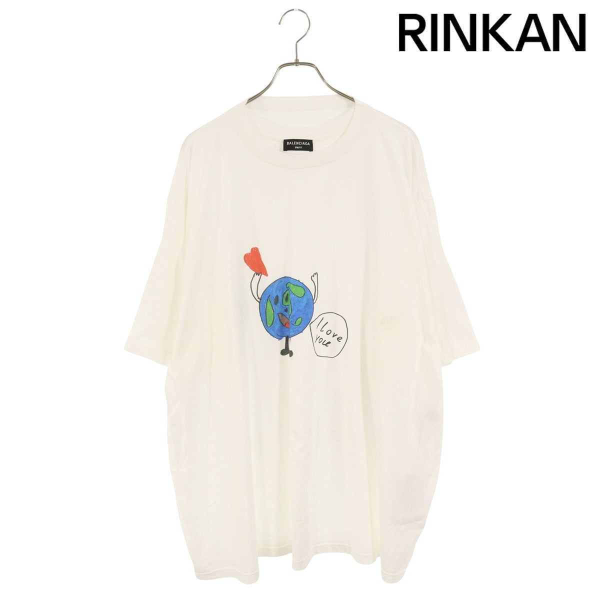 バレンシアガ 21SS 657059 TKV94 プラネットプリントダブルスリーブT