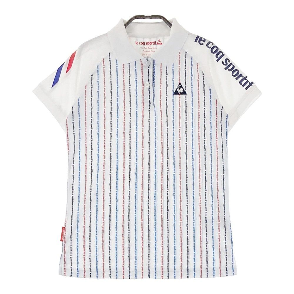ひたふくページ サイズ：M LE COQ GOLF ルコックゴルフ 半袖ポロシャツ 総柄 ホワイト