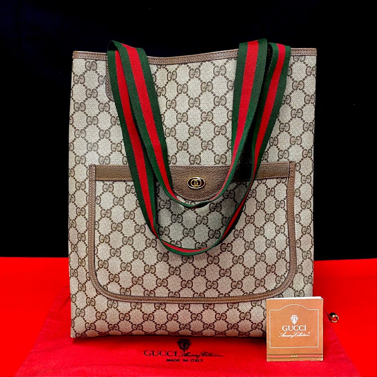 極 美品 GUCCI グッチ オールドグッチ ヴィンテージ シェリーライン グッチプラス レザー トートバッグ ビジネスバッグ ブラウン 308-6  - メルカリ